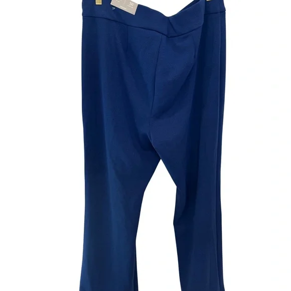 NWT $99 Chico’s Textured Wide Leg Trouser Pants 3R 16R Nocturne Navy Pull On - Picture 4 of 9